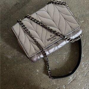 Kate Spade Silver Quilted Chain Bag